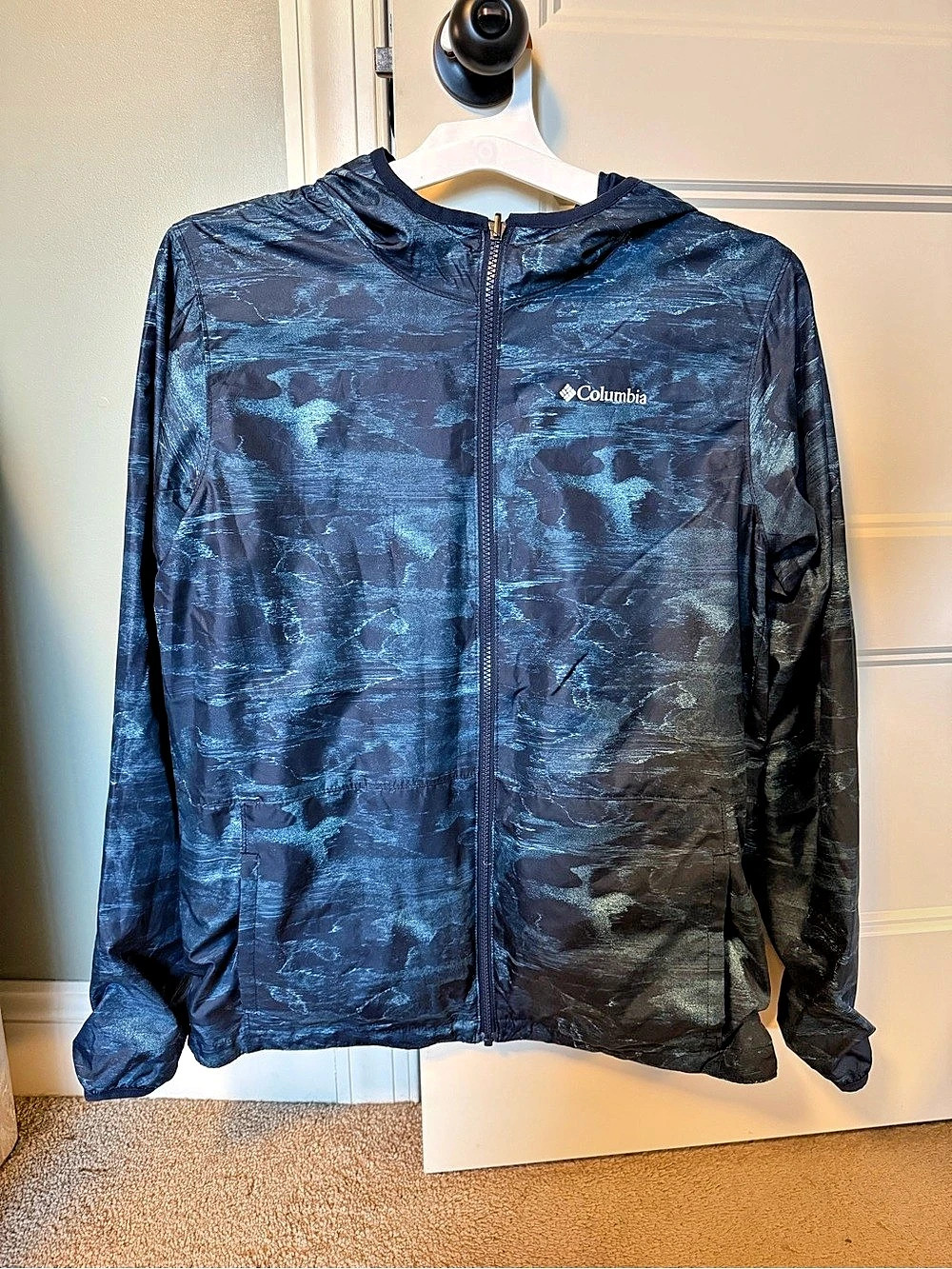 Columbia Flash Forward Printed reversible Windbreaker Boys Blue & Black